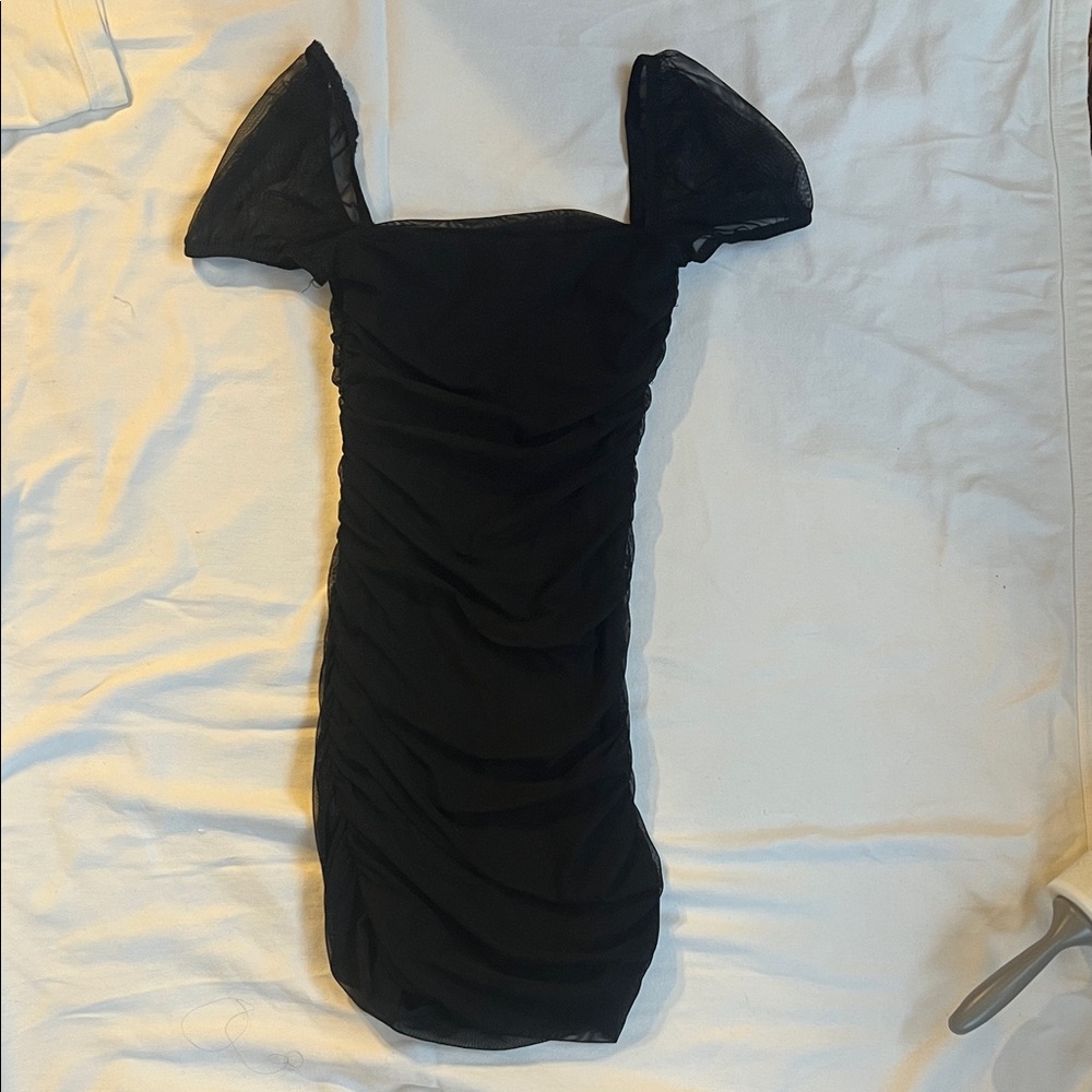 Princess Polly Elegant Black Ruched Mini Dress